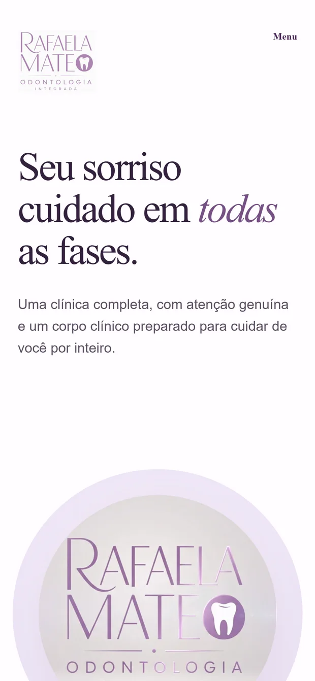 Site Rafaela Mateo em mobile